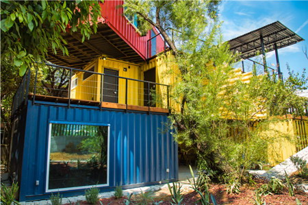 LEED V4 certified shipping container office in Mexico