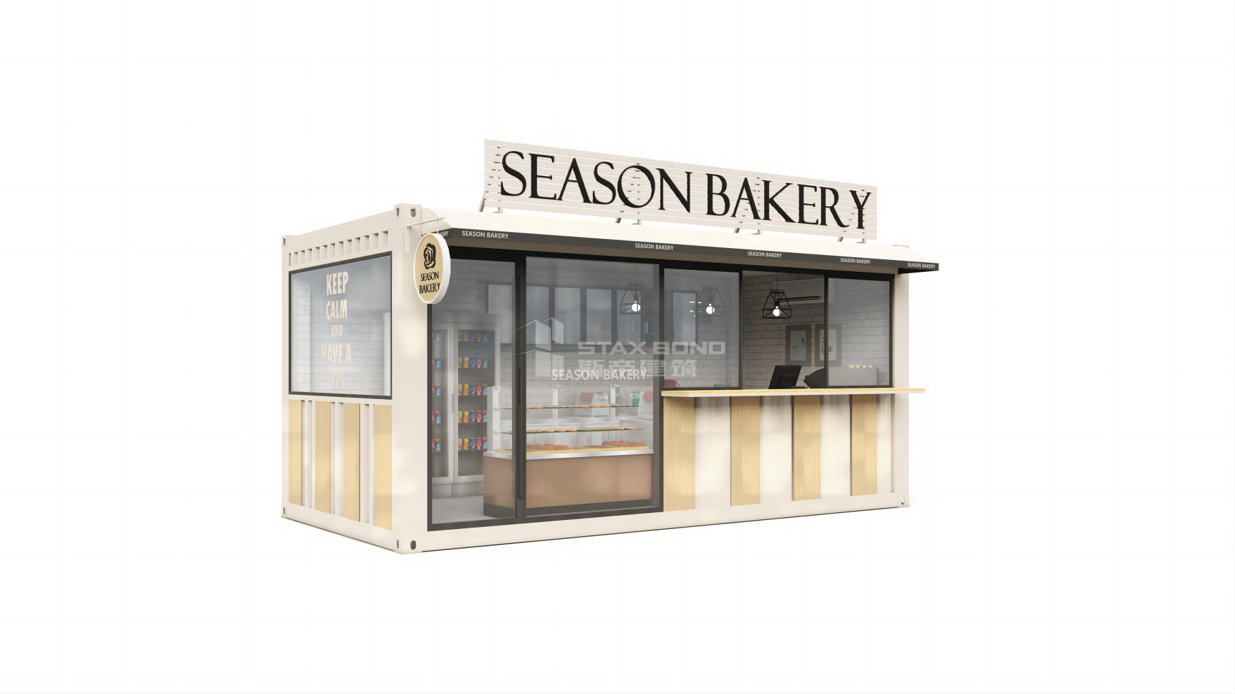 Internet celebrity bakery pro ins style minimalist design, container bakery