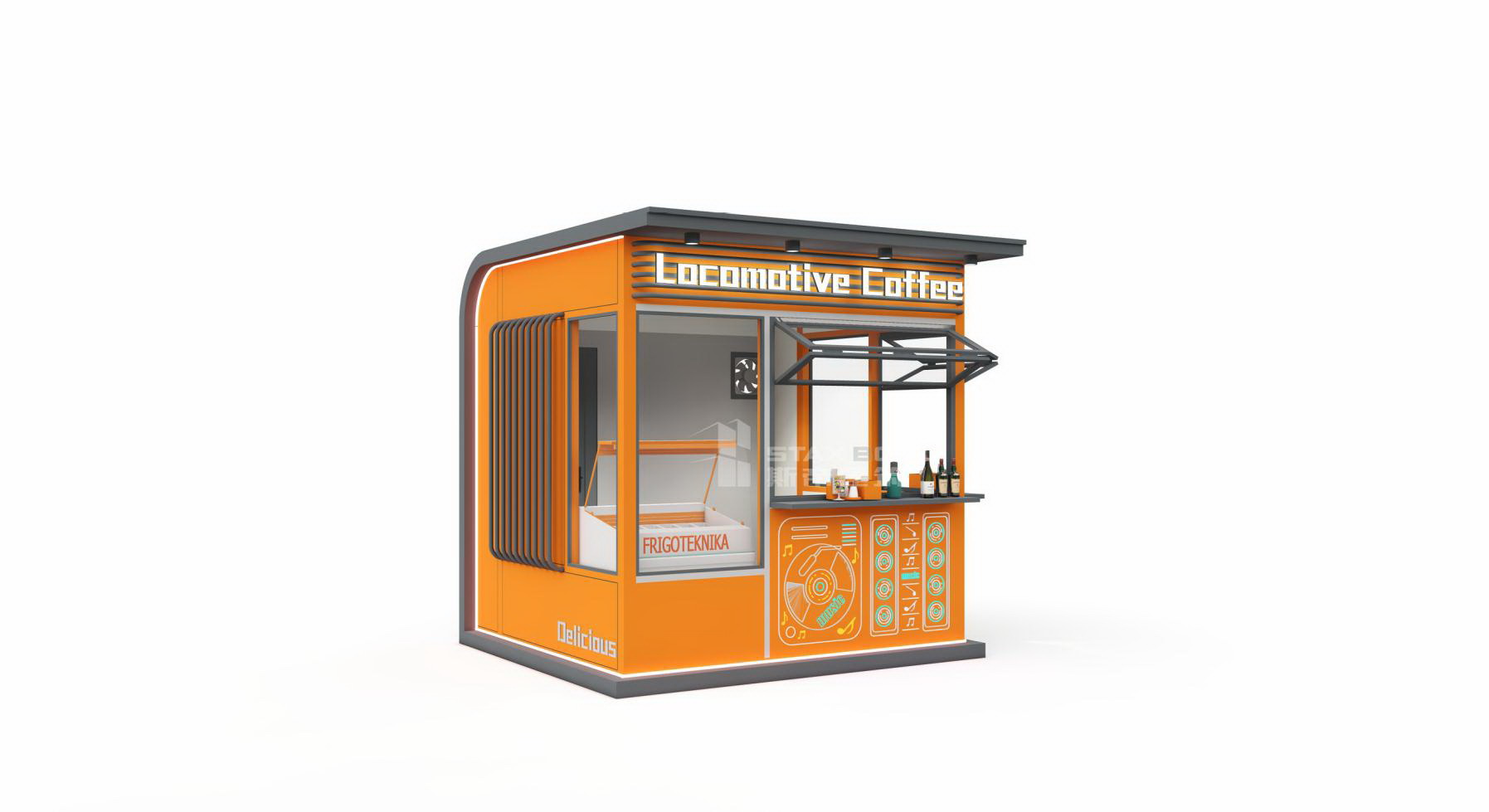 Modular container building mini · small coffee shop
